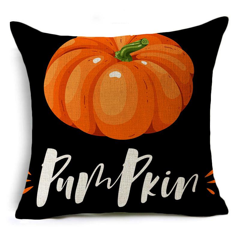 

Новая льняная наволочка на подушку с тыквой на День благодарения, праздничное украшение для дома, наволочка на подушку 45*45cm