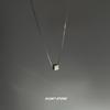 Non-fading Small Square Men's Trendy Necklace, Niche Design with a High-end Hip-hop Style, Titanium Steel Collarbone Chain