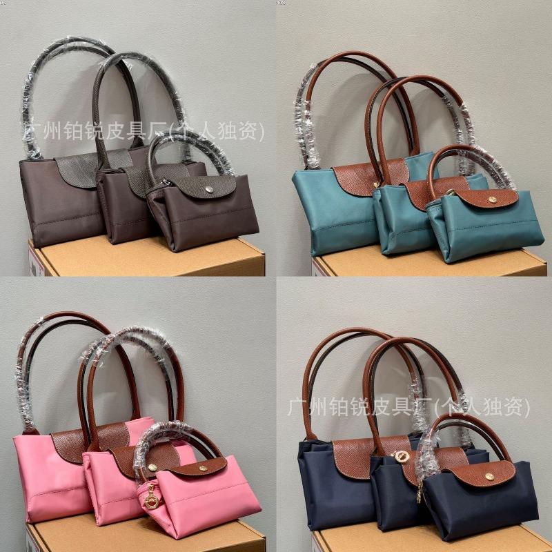 Dragon Inlaid Week Nylon Leather Handbag Embroidery Large Capacity Tote Bag Waterproof Folding Shoulder Bag Women