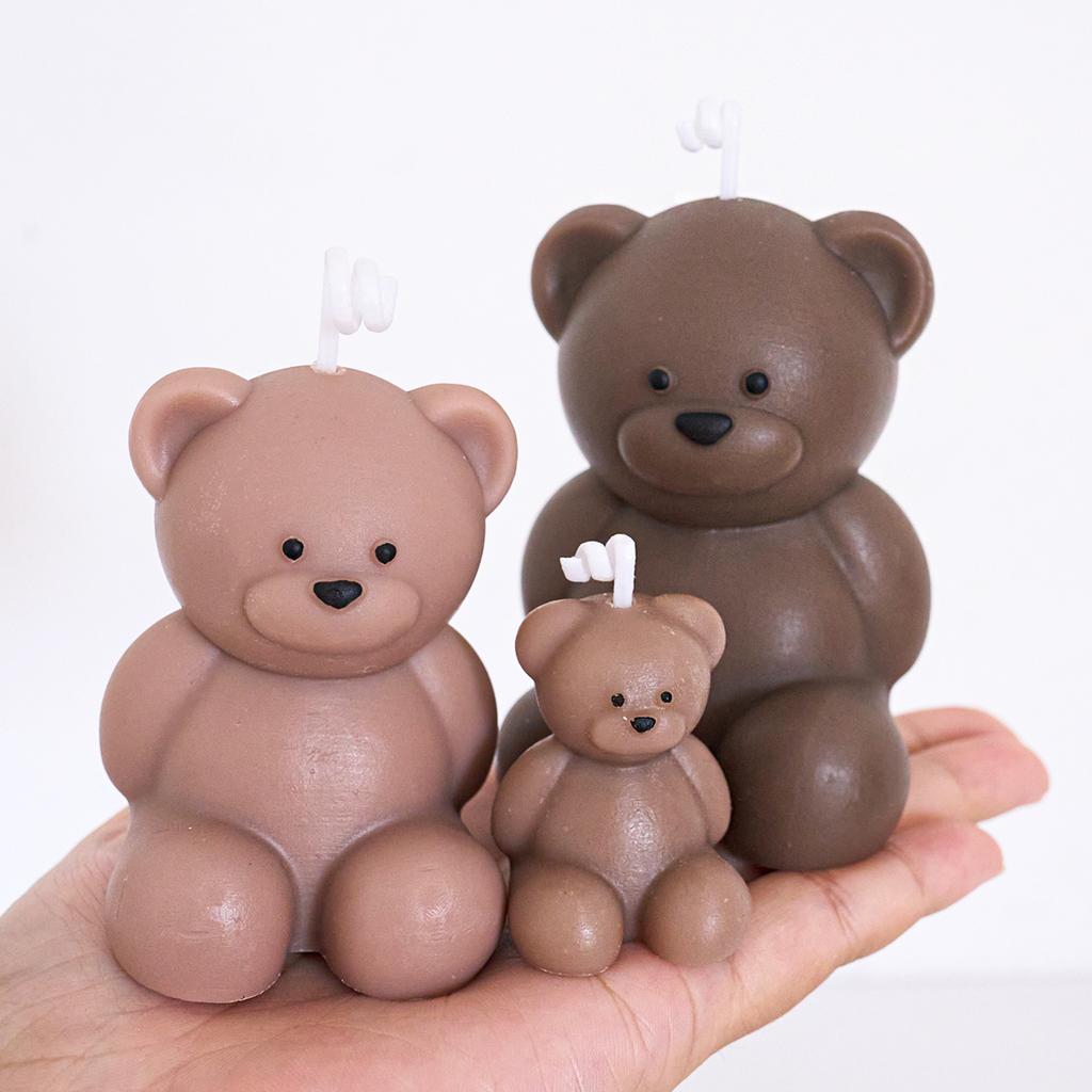 3D Cute Bear Silicone Candle Mold DIY Animal Ornaments Craft Gifts Making Aromatherapy Soap Plaster Resin Casting Molds Home Dec
