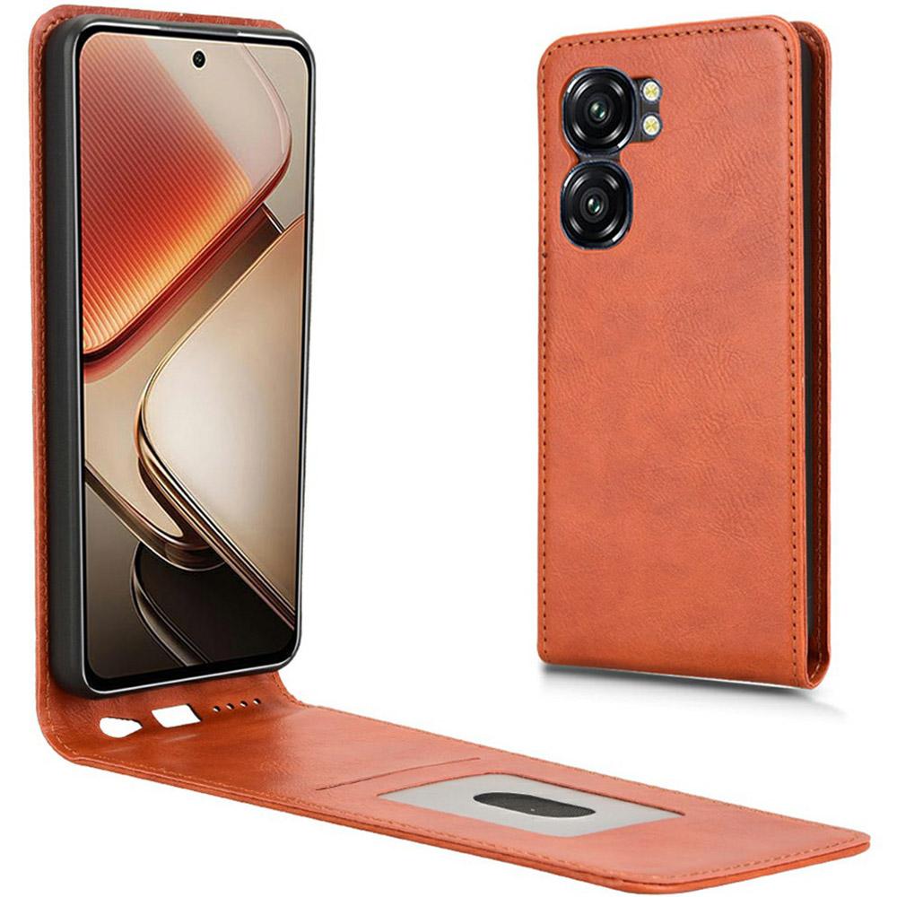 

Для Oukitel C58 Pro/C58 Чехол со слотом для карт Магнитный откидной вертикальный кожаный чехол для телефона Orange