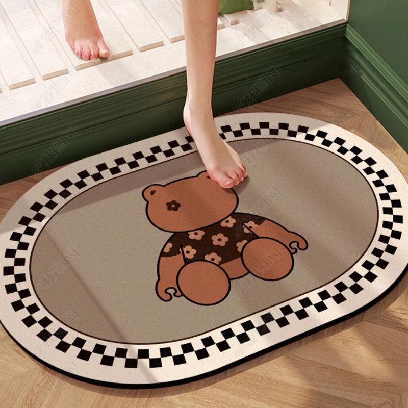 Cartoon Anti-Slip Absorbent Floor Mat for Bathroom and Entrance