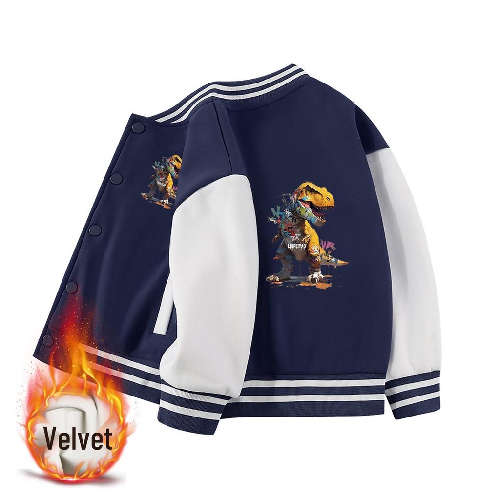 Herbst & Winter Jungen Baseballjacke mit Fleecefutter - Warm, Trendy, Verdickte Oberbekleidung für Kindergarten und Coole Schuluniformen