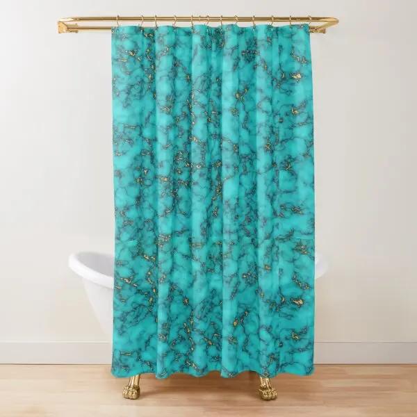 Tenda Doccia Vetro Colorato Zaffiro Giada Mandale Fiore di Mandala Linee Esposizione Opere d'Arte Tessuto Tende da Bagno con 12 Ganci