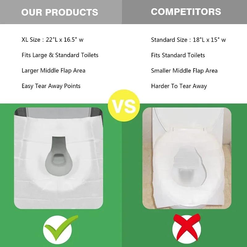 Disposable Toilet Seat Cover 10 Pieces Portable Travel Camping Hotel Bathroom Biodegradable Waterproof Toilet Seat Accessories
