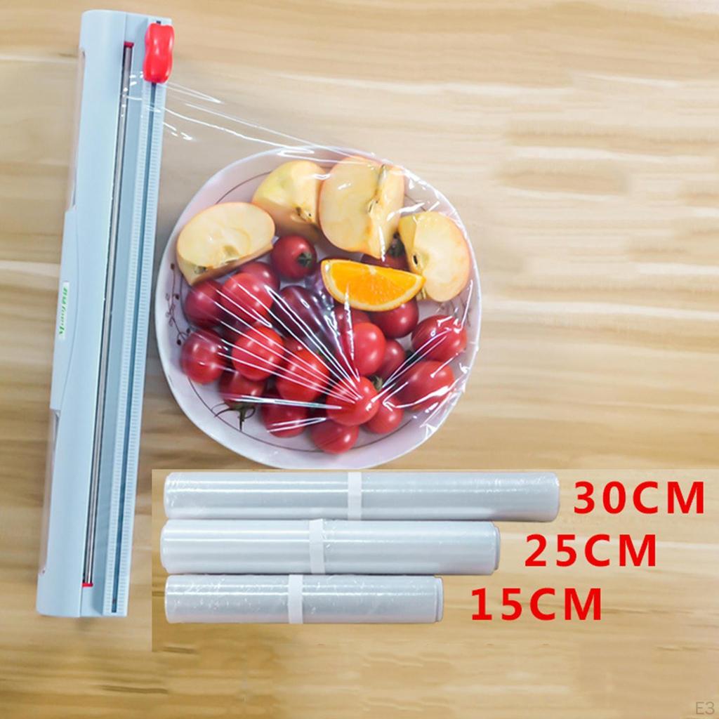 Easy-Cut Plastic Wrap Dispenser for Kitchen Storage