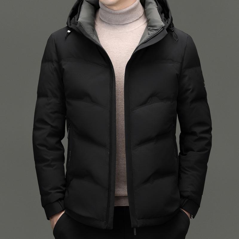 Winter Men'S Down Jacket Winter Fashion Thickened Hooded Removable Warm Casual Trend Men'S Jacket