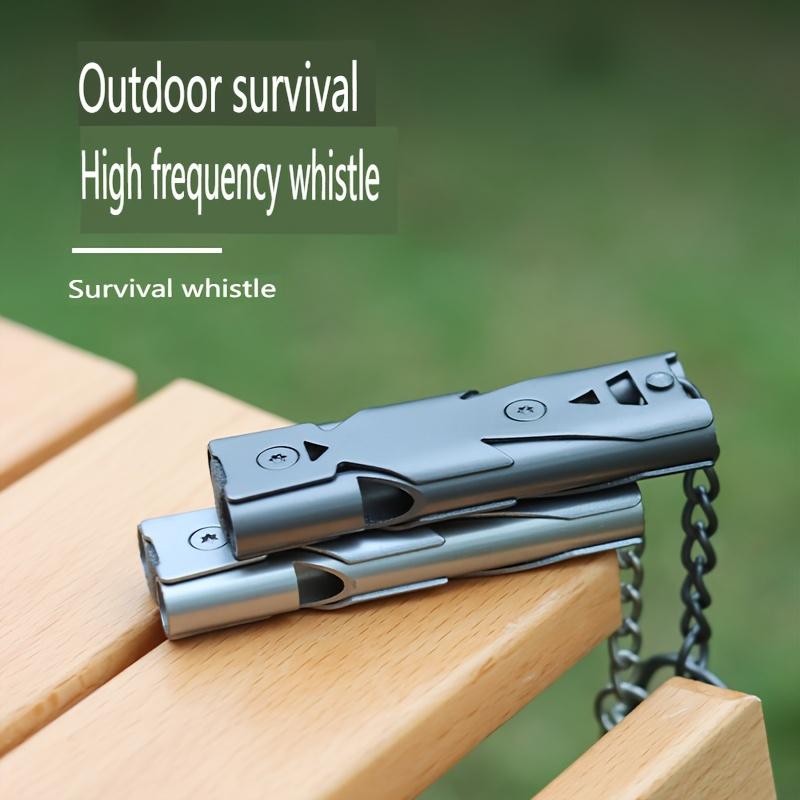Stainless Steel High-Decibel Survival Whistle Loud, Dual-Chamber Design for Emergency Rescue Outdoor Safety
