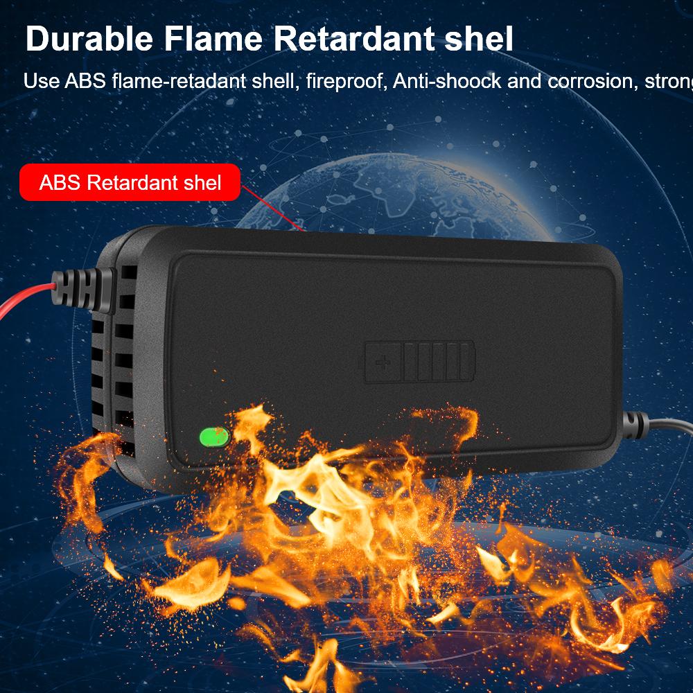 3 Stages Lead Acid AGM GEL Battery-chargers Full Automatic Car Battery Charger Smart Charger 12V 5A Intelligent Fast Power Charging