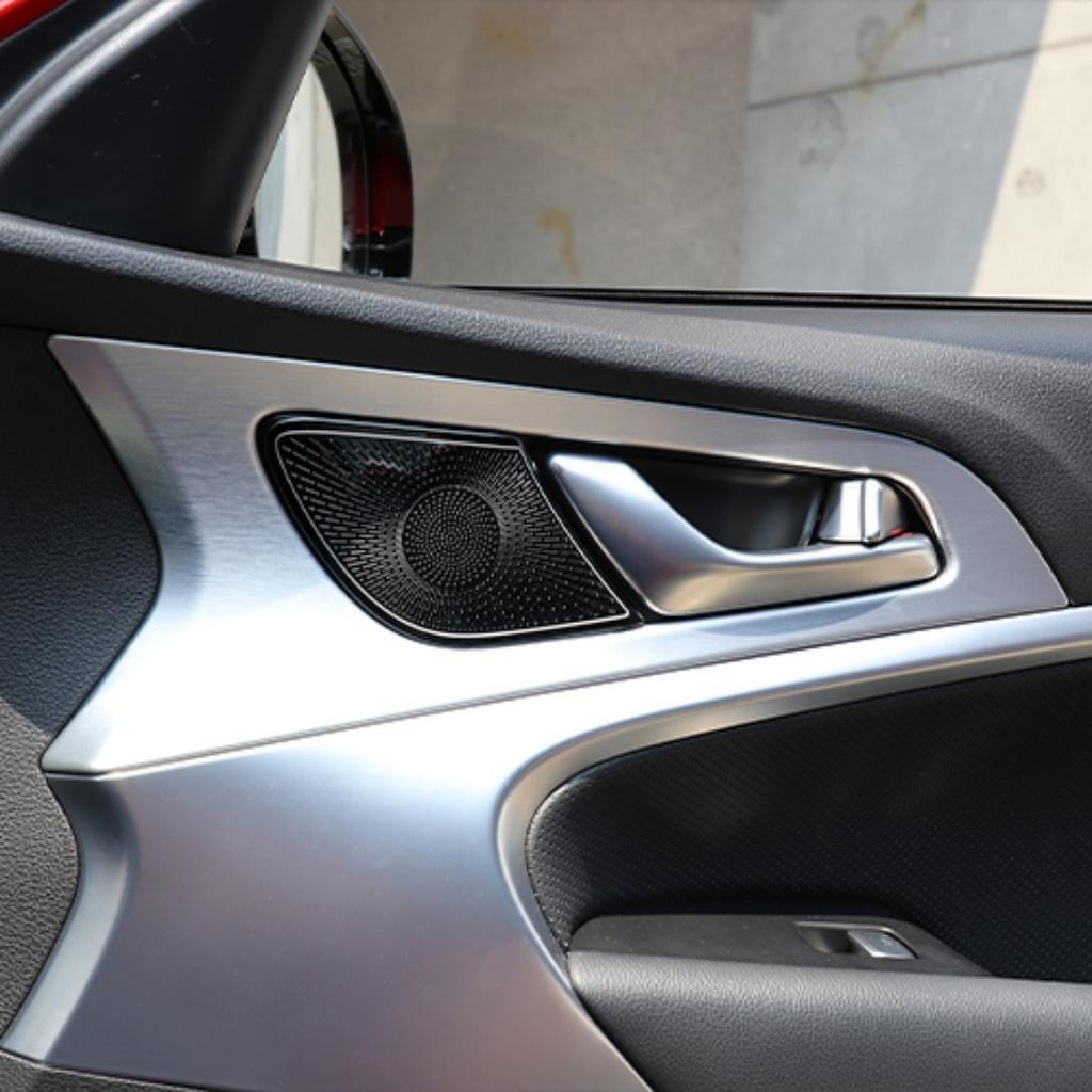 4PCS Car Stainless Steel Interior Door Tweeter Speaker Protective Covers for Genesis G70 2019-2026 Left-Hand Drive Accessories