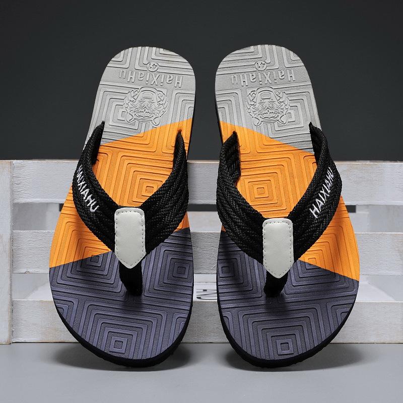 

Flip-flops men s 2024 summer new large-size non-slip outdoor pinch slippers men s casual beach cool slippers 39 оранжевый