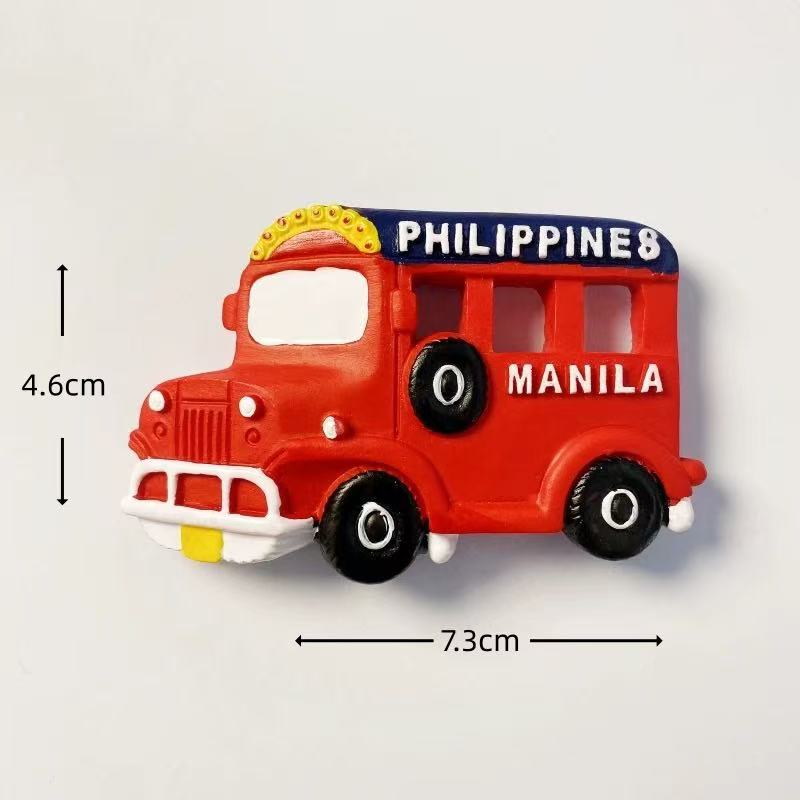 Manila, Philippines Tourism Commemorative Creative 3D Hand drawn Colorful Stunning Car Decoration Magnet Refrigerator Sticker