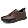 New Shoes for Men Genuine Leather Shoes Fashion Flat Casual Sport Shoes Street Comfortable Lace-up Sneaker
