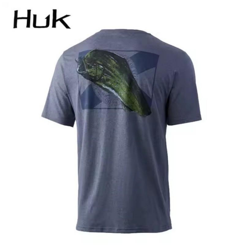 HUK Men s Outdoor Sports Fishing Clothes Short-sleeved T-shirt Shirt Quick-drying Breathable XXXL