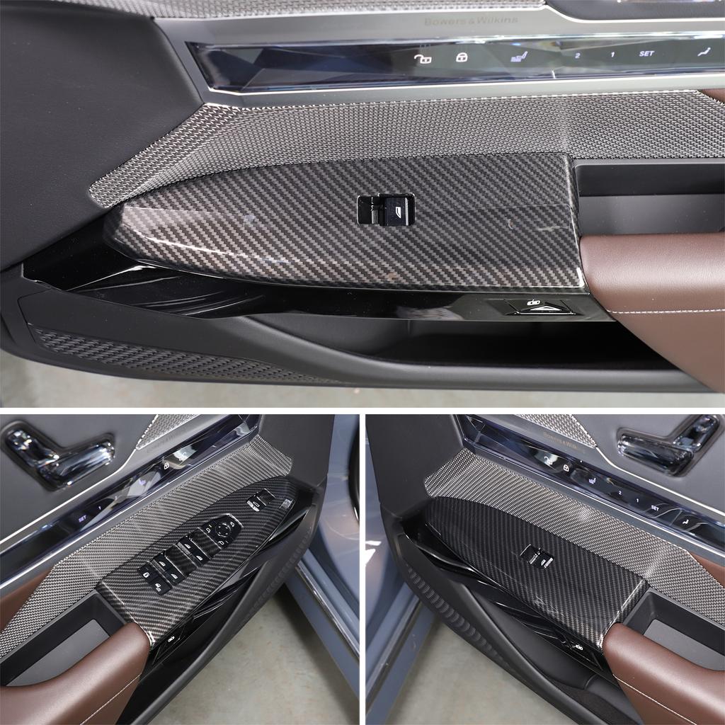 ABS Carbon Fiber For BMW 7 I7 Series G70 2025-2025 Car Shift Panel Rear Air Vent Frame Glass Lifting Frame Trim Car Accessories