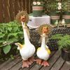 Resin Duck Pair Outdoor Garden Ornament