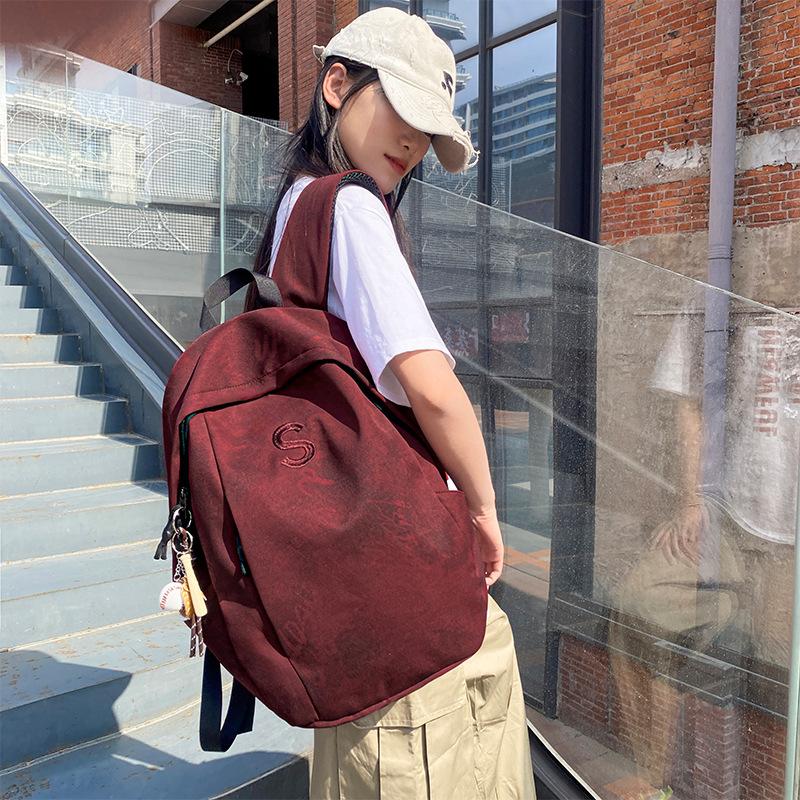 Schoolbag School Bag Girls High Value Backpack Junior High School Student Backpack Male Large Capacity New College Student Class Bag