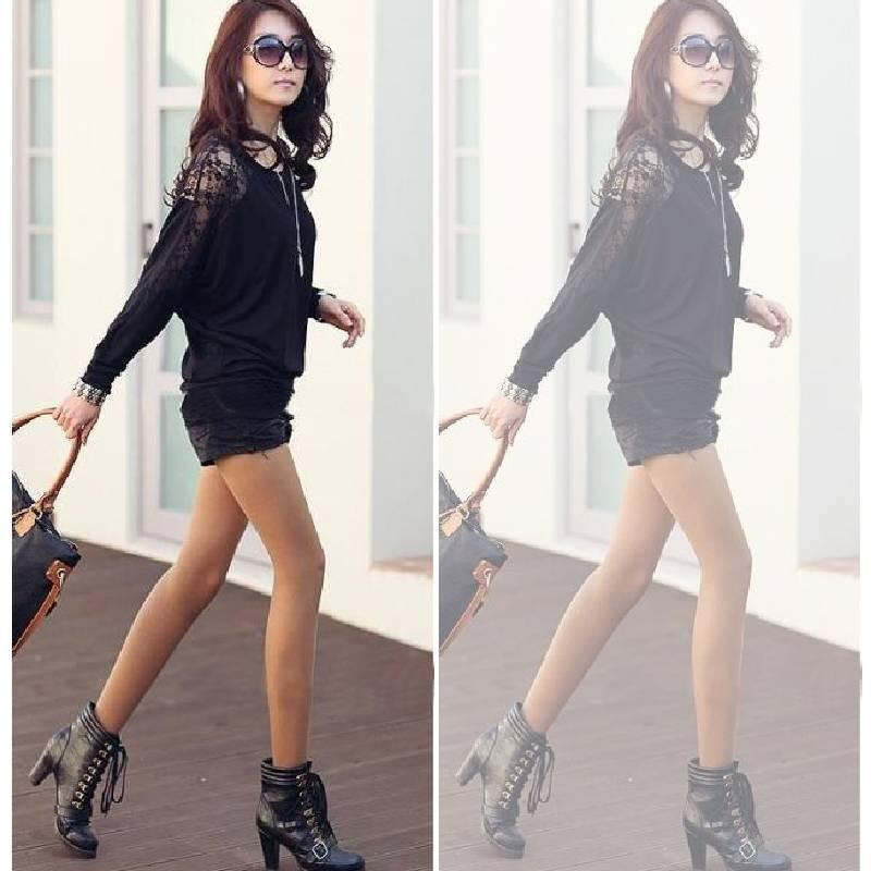Stylish Black And White Lace Batwing Sleeve T-shirt For Plus Size Women In Trendy Commute Style
