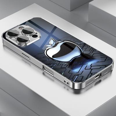 Metalltechnologie Für Apple-Muster Gehärtetes Glas Galvanisierte Hülle Für iPhone 17 16 Pro Max 15 14 Plus 13 12 16E 17 Air Cover