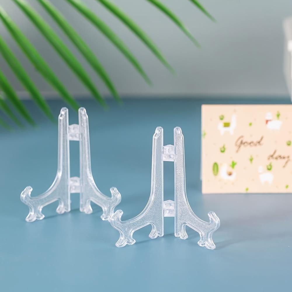 Set of 52 Clear Plastic Classic Style Easels - Display Stand Plate Holders for Pictures, Artworks, and Plaques