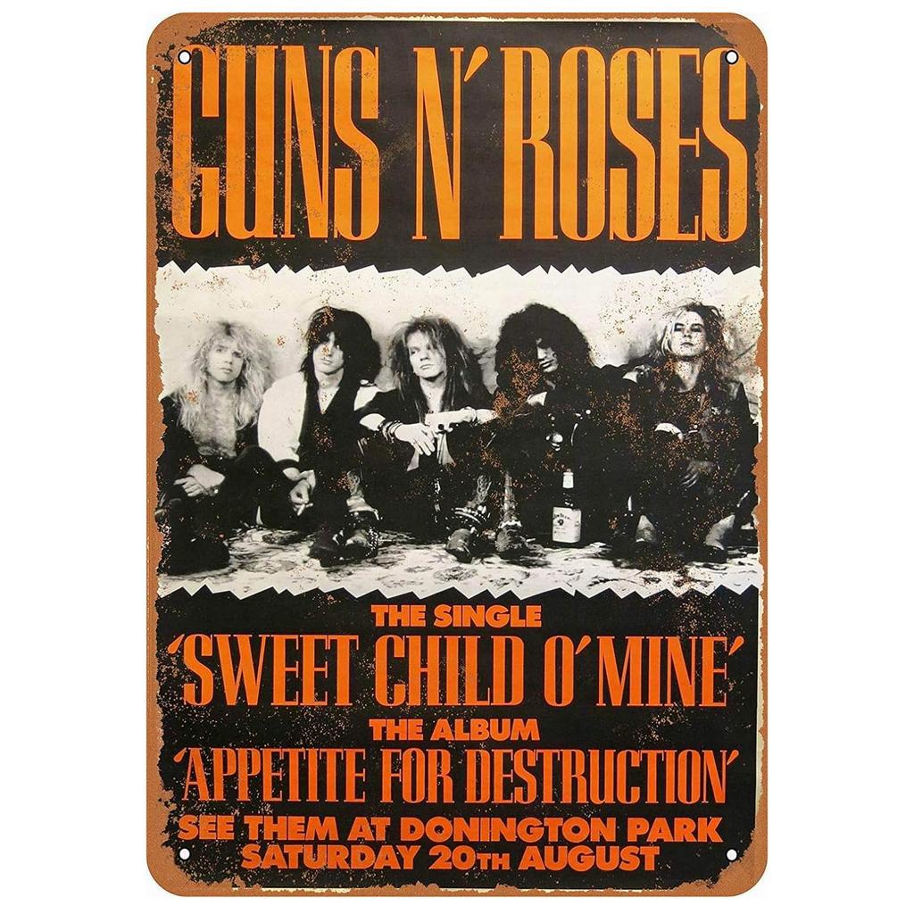 Letreros Metálicos Rockero Musical Banda Decoración de Pared Placa Póster de Arte Vintage Pintura de Hierro para Cueva de Hombre Cafetería en Casa Club de Jardín Bar