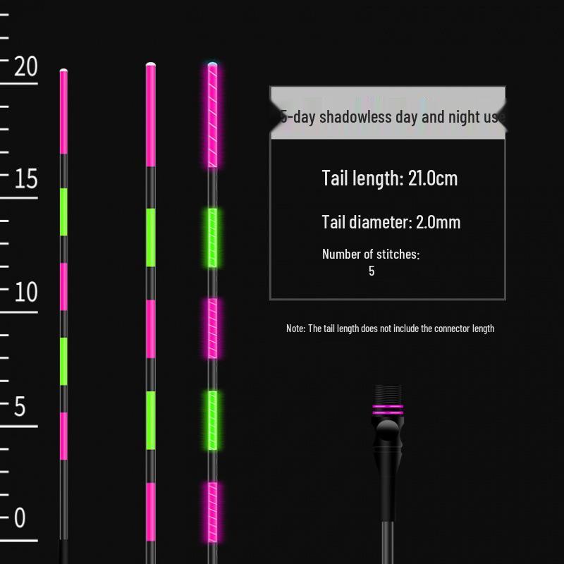Color-Changing Dual-Use Luminous Fishing Float with Replaceable Tail for Day and Night Fishing