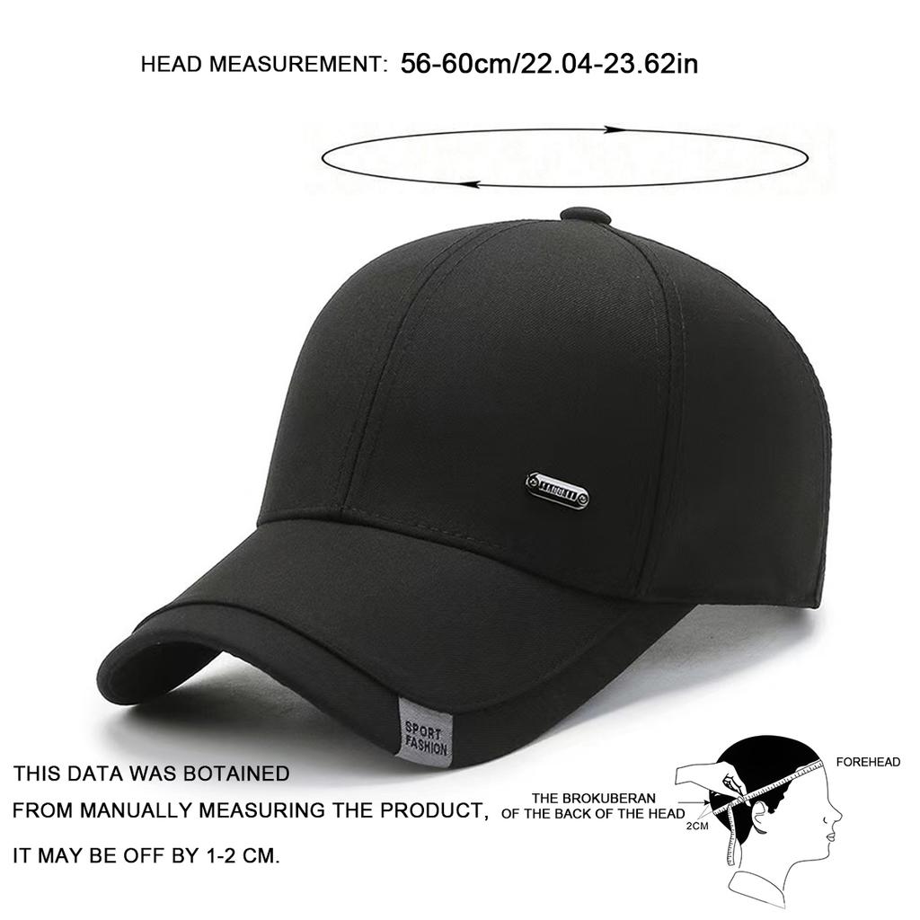 Men's Special Fabric Small Iron Logo Baseball Cap Outdoor Leisure Golf Hat for Middle-aged and Elderly People Thick Warm Hats Travel Truck Driver Caps