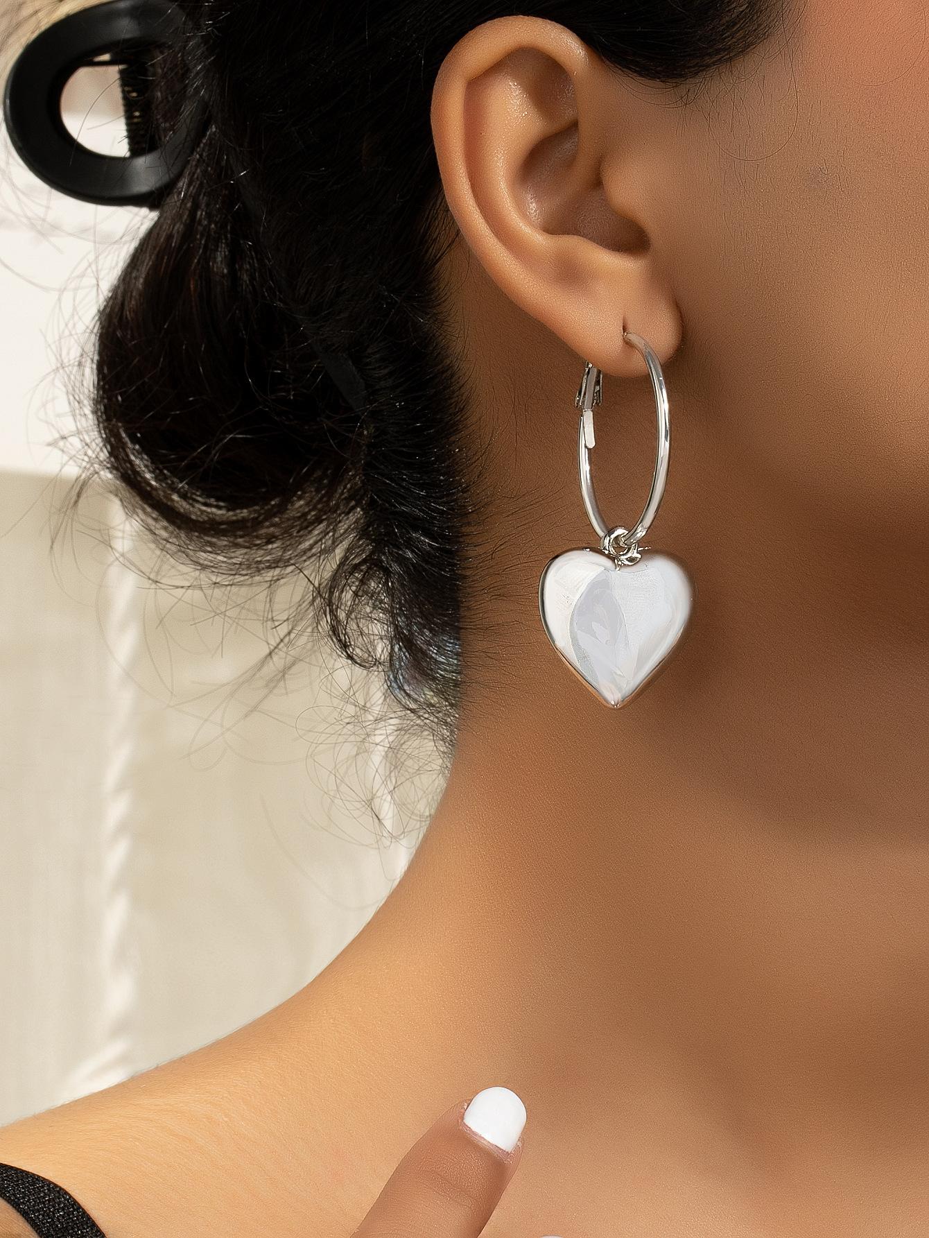 Простые серьги «Любовь», Женская мода, Индивидуальность, Серьги в виде персикового сердца, Серьги, Серьги, Серьги, Модные и изысканные серебряный