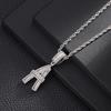 Hip Hop Letter Pendant Zircon Necklace Popular Instagram Personalized Accessory Niche Design Men's and Women's Pendant Necklace