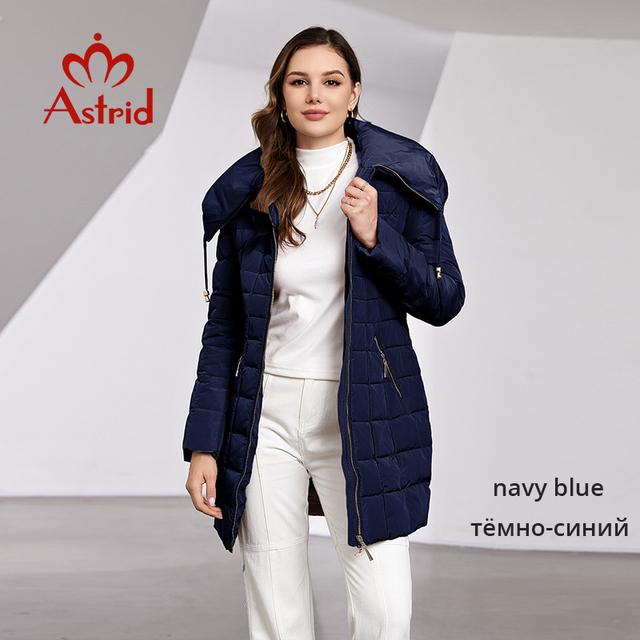 Astrid 2025 New Women's Winter Jacket Hooded Belt Long Parkas Warm Padding Puffer Plaid Quilted Coat Down Jacket Thick Snow Wear DR-055Y
