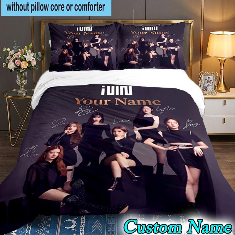 Custom Name 3PCS Kpop idle Colorful Dreams Bedding Set,Including Duvet Cover And 2pcs Pillowcases Perfect for Bedroom,Dormitory,Fan Christmas gift