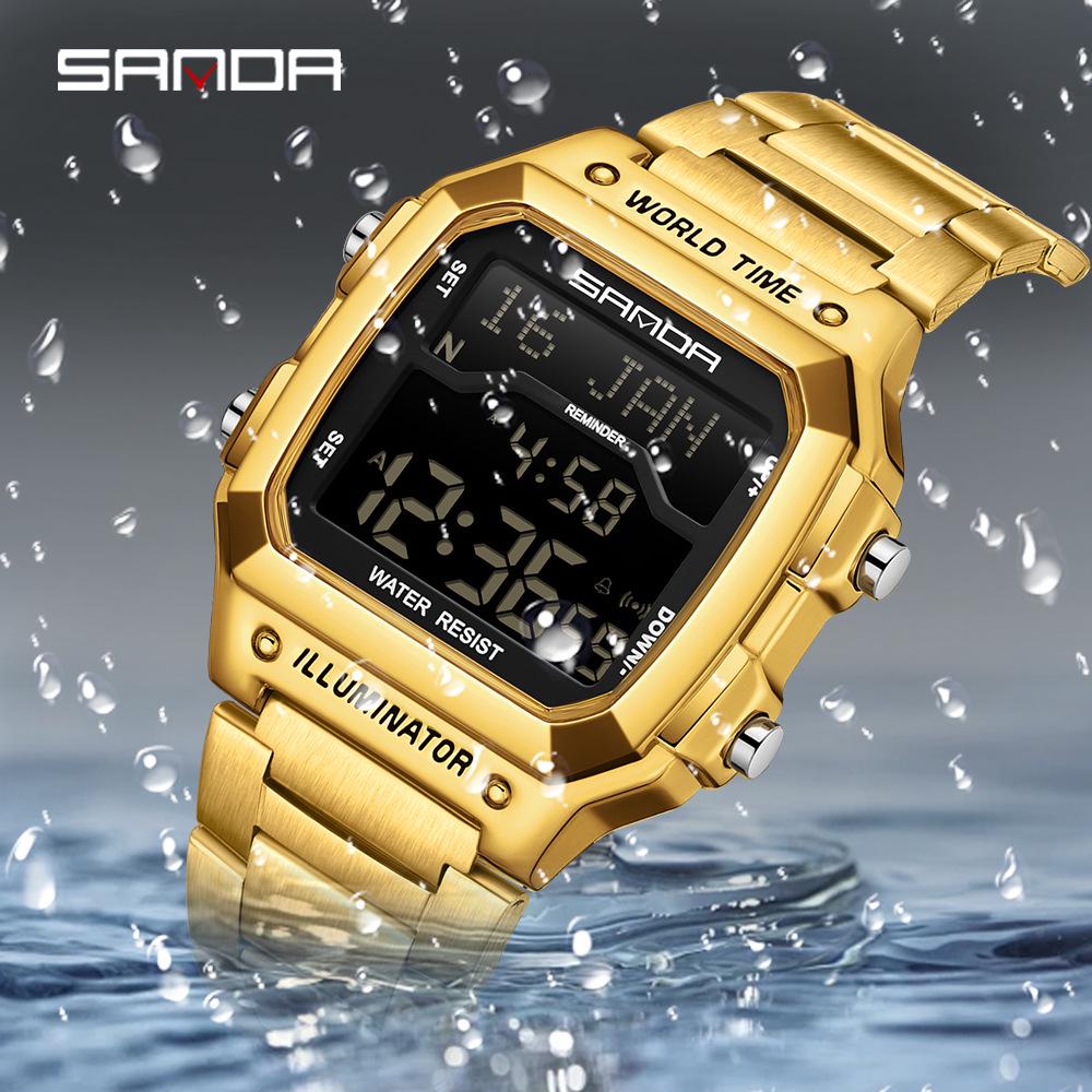 Sanda Men's Multifunctional Waterproof Electronic Watch - Middle East Exclusive, Summer Time Wristwatch