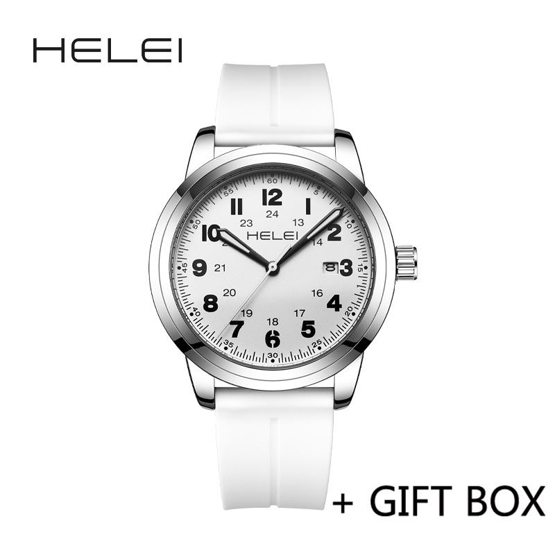 HELEI Sport Men Watch Top Brand Luxury Military Waterproof Male Clock Quartz Business Original Silicone Wristwatch Gift 9020CJ