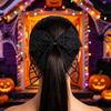 Holiday Themed Hair Clip Halloween Bat Mesh Bow Spring Clips, Black White Lace Spider Web Accessories Barrettes, Gothic Dark Style for Women