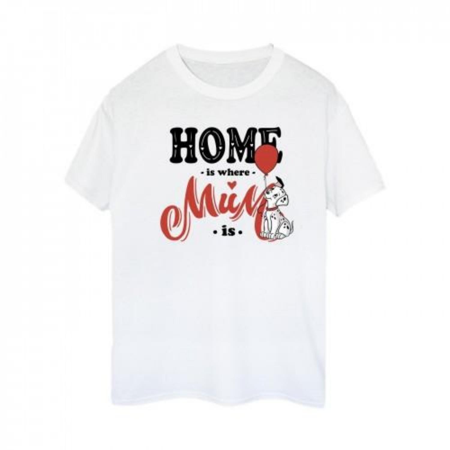 

101 Dalmatians Womens_Ladies Home Is Where Mum Is Cotton Boyfriend T-Shirt S разноцветный