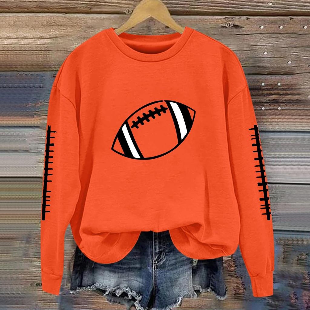 Women's Fashionable And Casual Long Sleeved Printed Round Neck Sportswear Pullover Sweatshirt Top