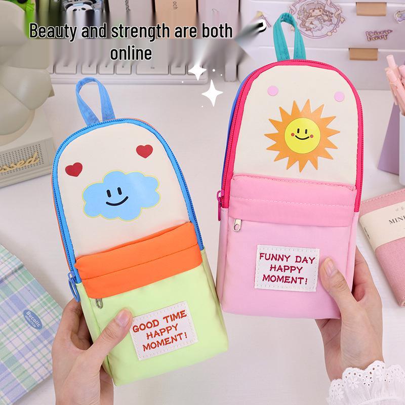 Color Block Macaron Pencil Case: Large Capacity, Stylish Design, Multifunctional Student Stationery Box