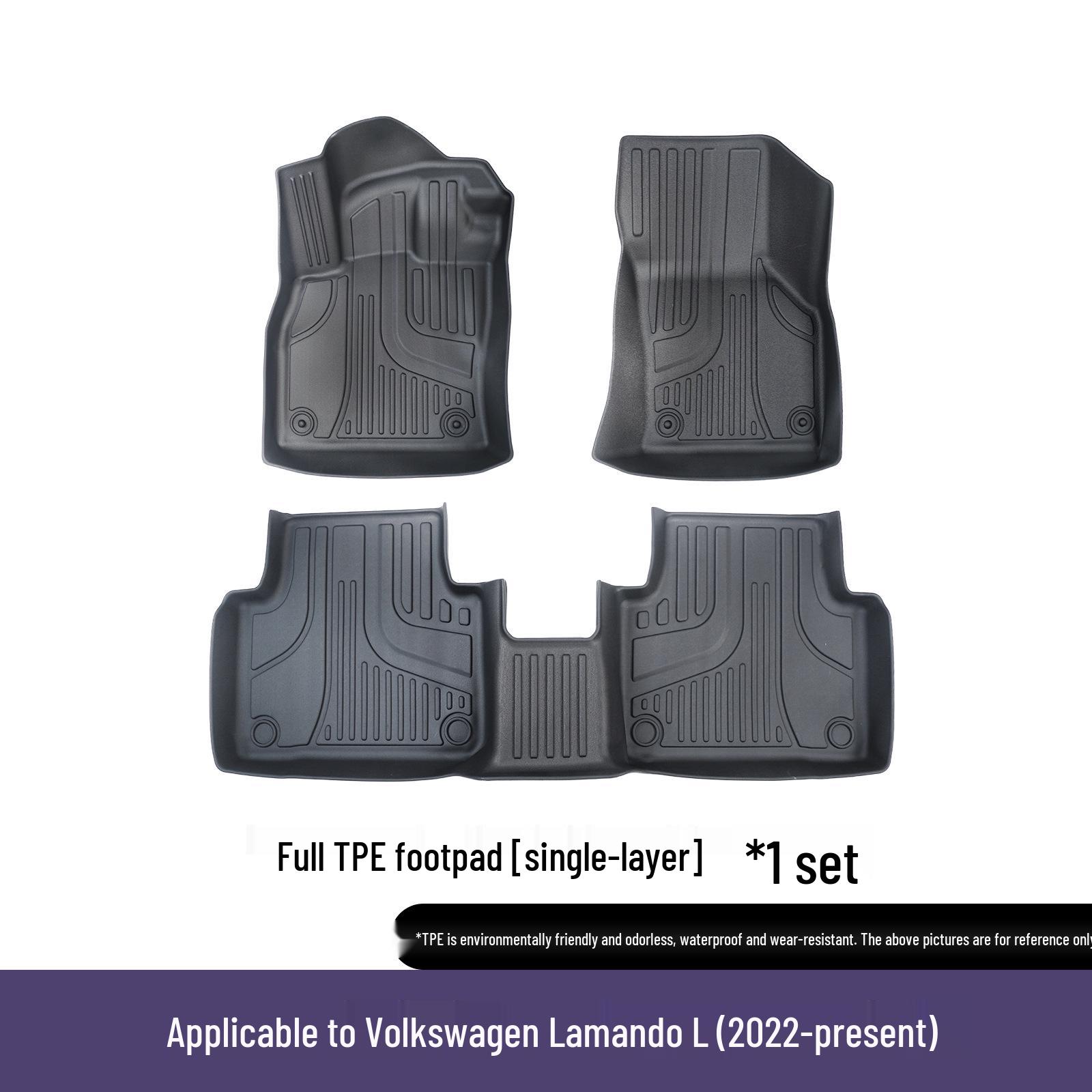 Экологичные напольные коврики Volkswagen Lamando L из ТПЭ, 3D всепогодный дизайн.