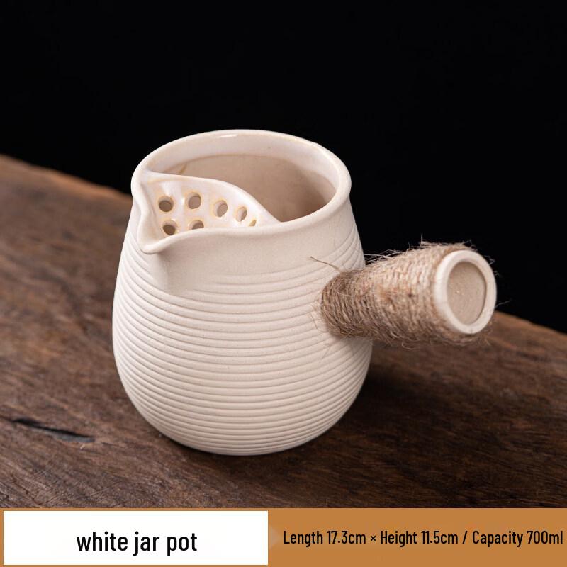 ZISIZ Large Capacity Ceramic Pot with Wooden Lid