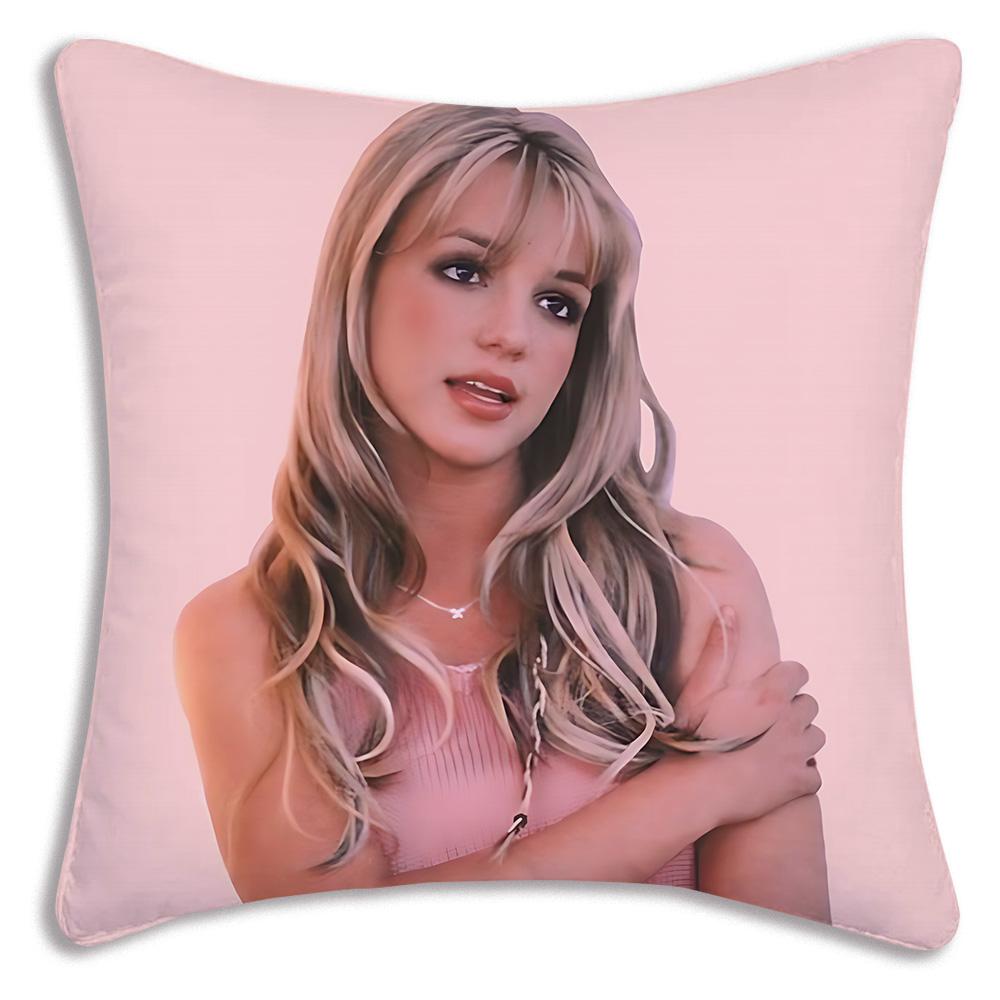 Star d-De Britneys-Spears Singer Pillow Covers Cartoon Sofa Decorative Home Double-sided Printing Short Plush Cute Cushion Cover