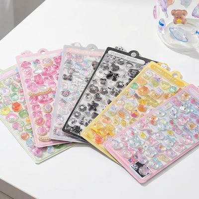 Kawaii 3D Bubble Stickers Y2K Cute Pop Up Jelly Stickers For Scrapbooking DIY Diary Planner Phone Case Decoration Relief Sticker