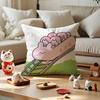 Asamimichaan Asleep Cute Asamimi Cushion Cover Silky Short Plush With Invisible Zipper Dustproof Sofa Pillow Case For Home Decor
