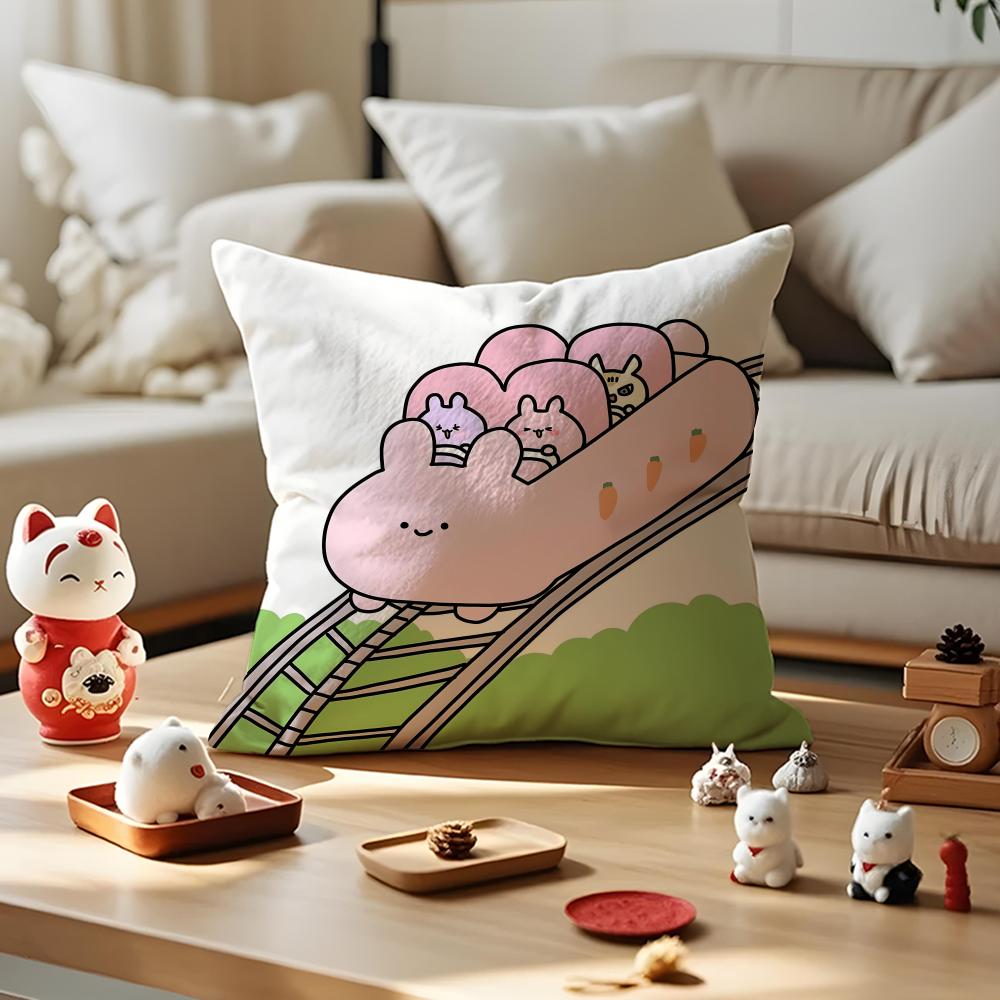 Asamimichaan Asleep Cute Asamimi Cushion Cover Silky Short Plush With Invisible Zipper Dustproof Sofa Pillow Case For Home Decor
