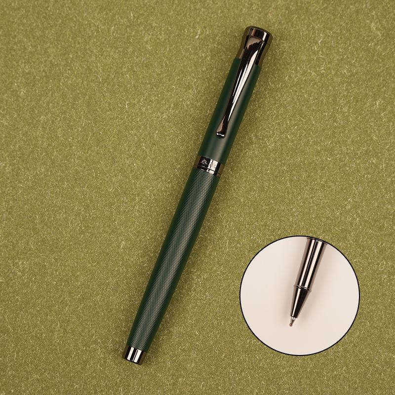 

9315 Зеленая клетка Текстурированная ручка Металлическая Мужская Деловая Офисная Искусство Локтевой наконечник Каллиграфия Твердая ручка