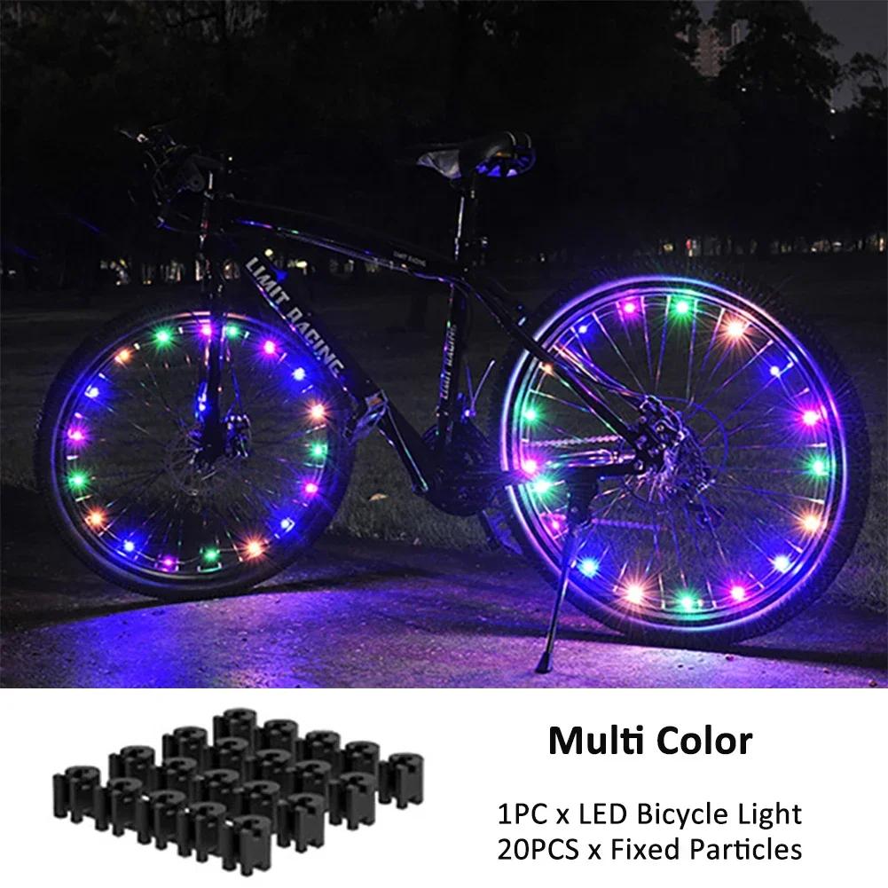 NEW Colorful Rainproof LED Bicycle Wheel Lights Front and Rear Spoke Lights Cycling Decoration Tire Strip Light Accessories
