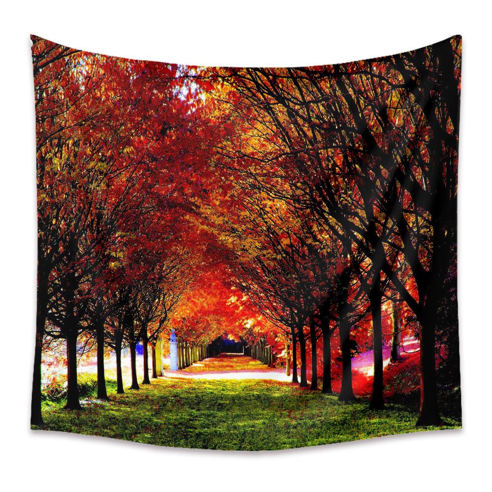 

Nature Landscape Printed Tapestry for Home Forest Waterfall Pattern Wall Hanging Cloth Basic Aesthetic Scenery Bedroom Decor 74x94cm(29x37in)