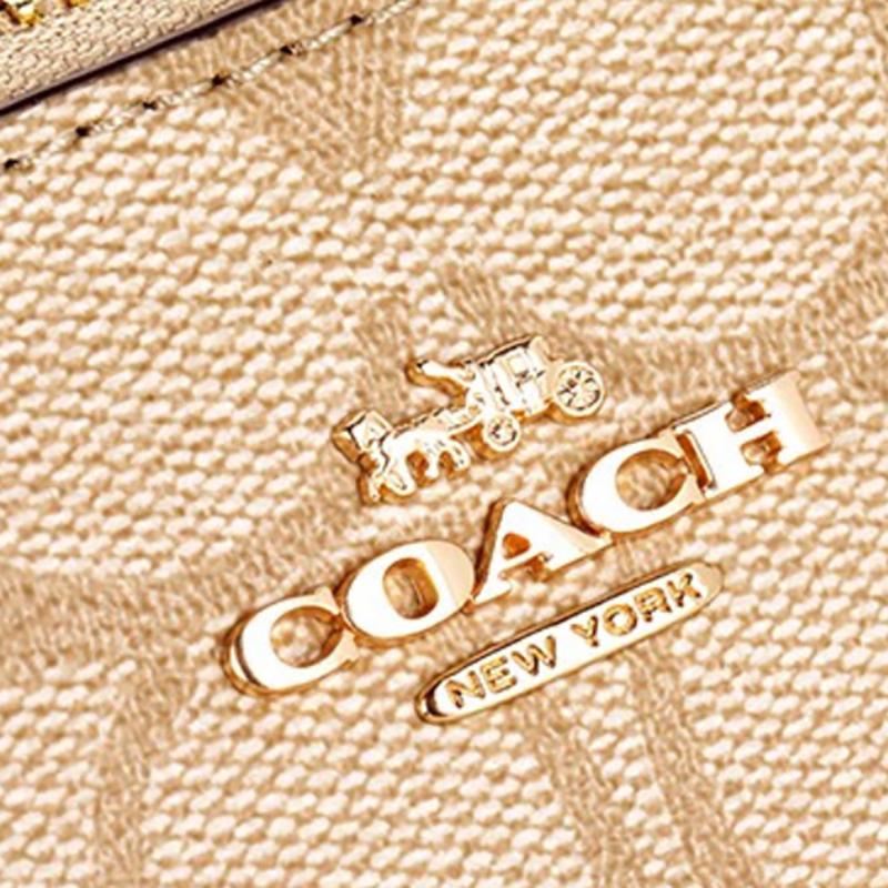 Coach Nolita 19 Classic Monogram Print Coated Canvas And Leather Clutch Bag Women Clutch Bag Beige Khaki C3308-IMDQC