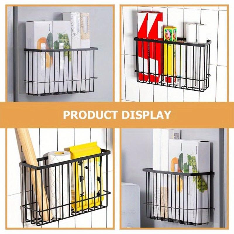 2pcs Storage Rack for Refrigerator Side Shelf, Wall Mounted Storage Basket, Home Organization and Storage