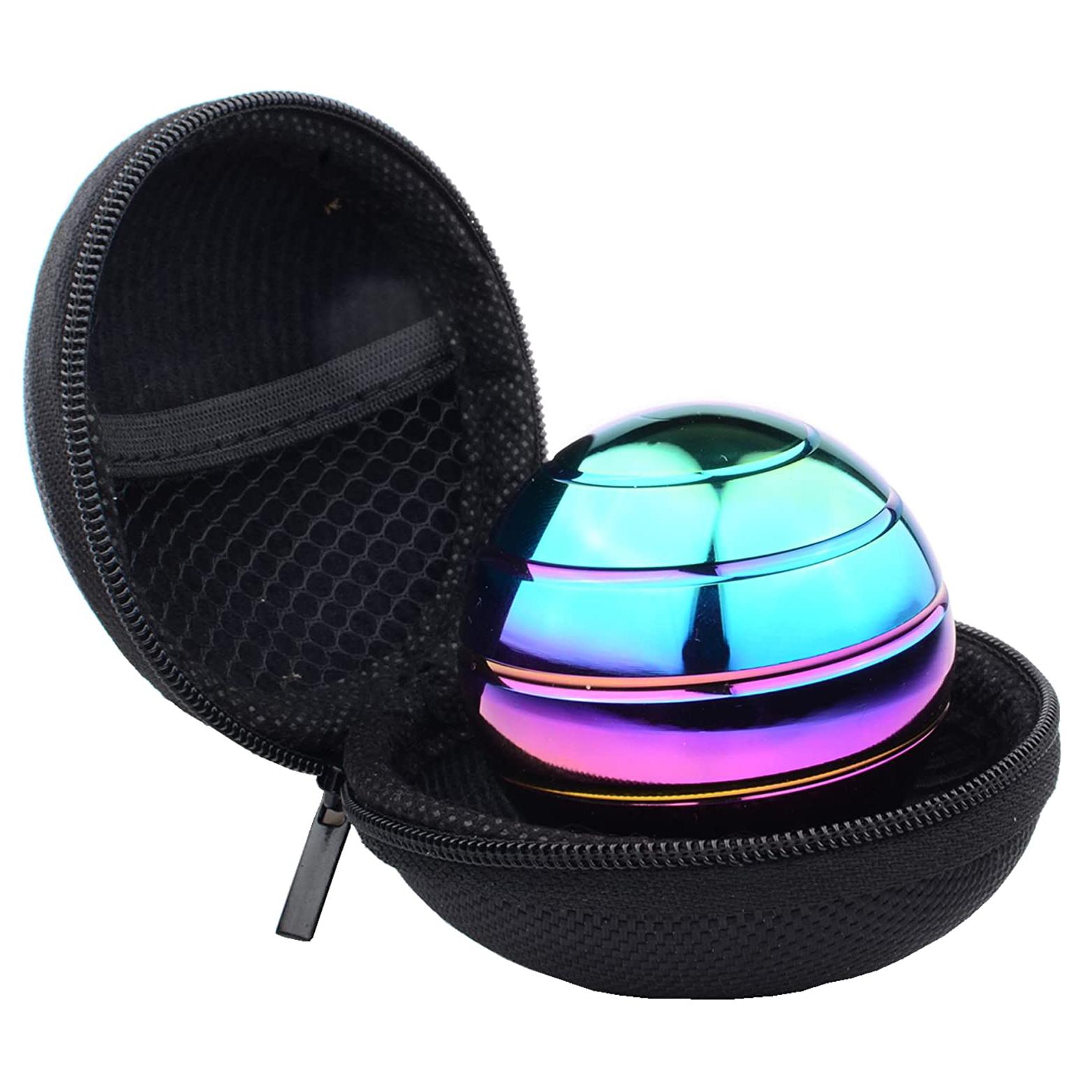 

Кинетические настольные игрушки, вращающийся шар с оптической иллюзией всего тела, большой вращающийся волчок с длительным сроком службы, идеальные игрушки - с сумкой для хранения 5.5x5.5x4.7cm разноцветный