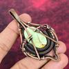Lemon Chrysoprase Pendant Natural Gemstone Pendant Copper Wire Wrapped Jewelry